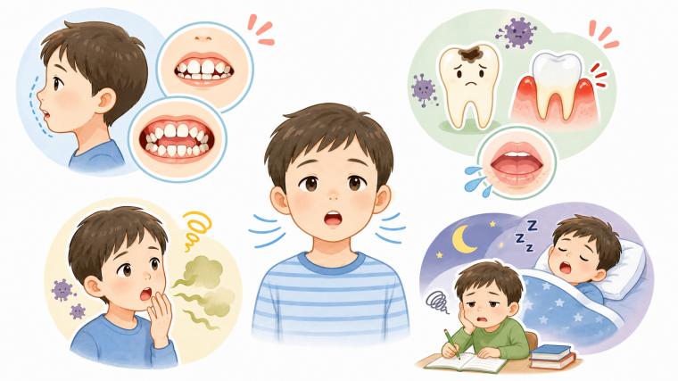 放置で顔が変わる？子どもの口呼吸の原因と危険リスク解説